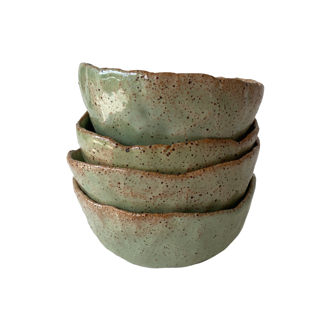 KAT HALL | 'Leaf Matter - Set of 4 Ice Cream Bowls' | Glazed ceramics