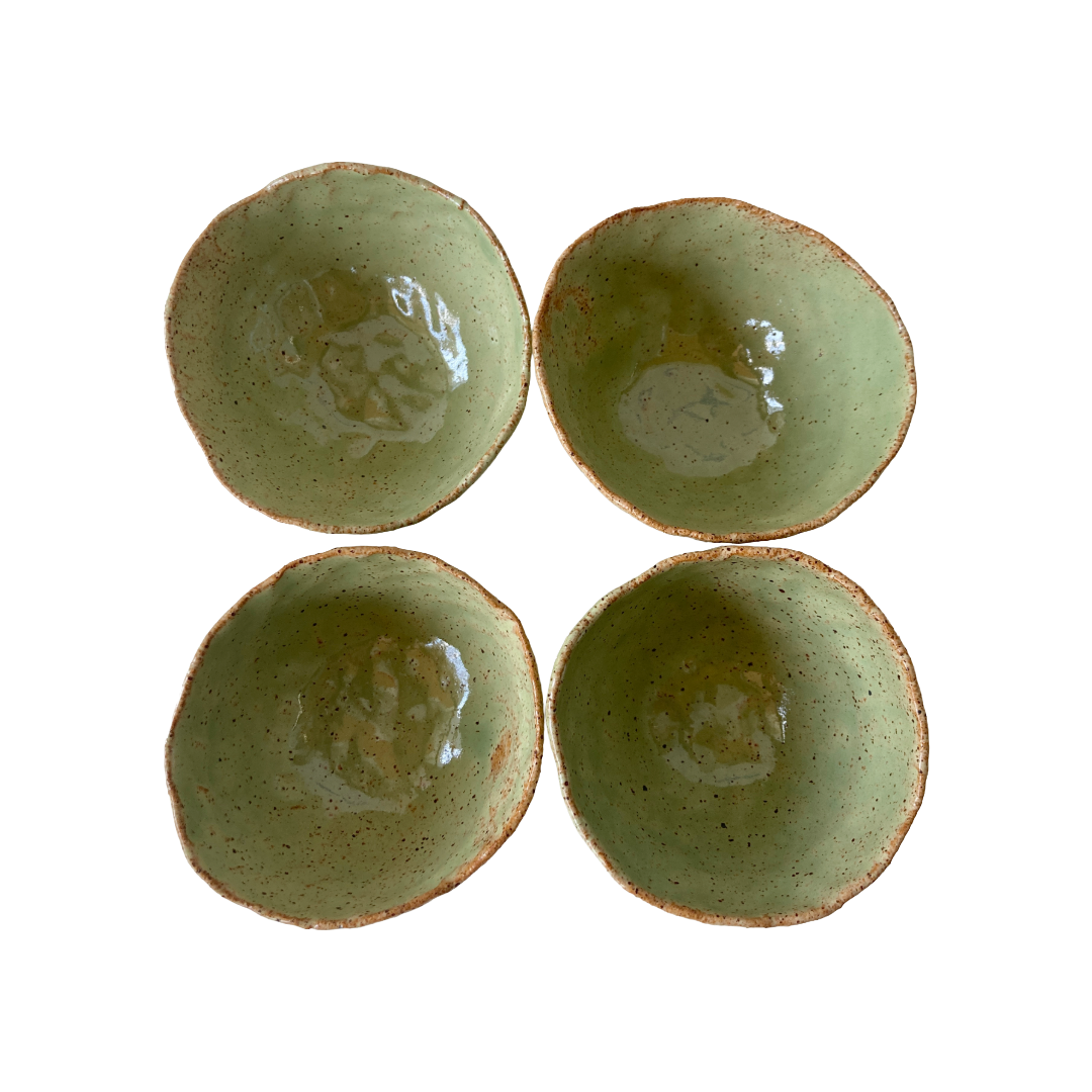 KAT HALL | 'Leaf Matter - Set of 4 Ice Cream Bowls' | Glazed ceramics