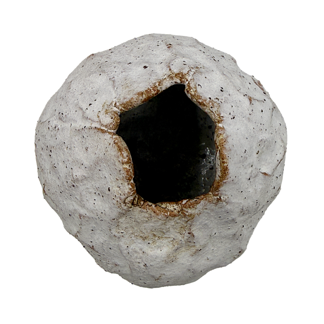 KAT HALL | ‘Luna Pod Vase I’ - Medium / Round | Ceramic Vase