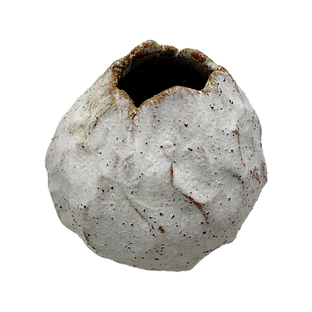 KAT HALL | ‘Luna Pod Vase I’ - Medium / Round | Ceramic Vase