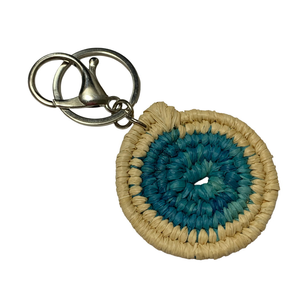 KATIJAH NOWLAN | ‘Keyring #4- Bright Blue / Natural’ | Woven Raffia
