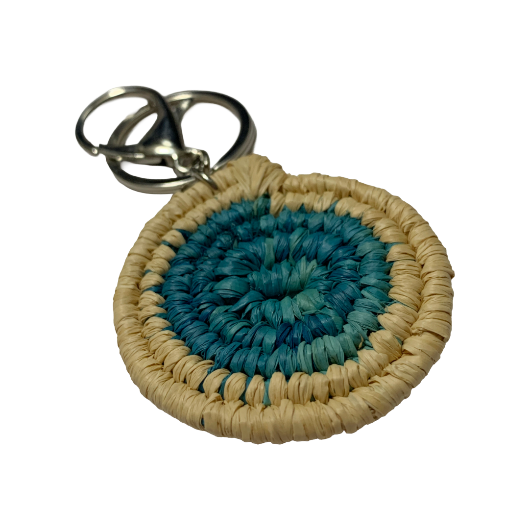 KATIJAH NOWLAN | ‘Keyring #4- Bright Blue / Natural’ | Woven Raffia