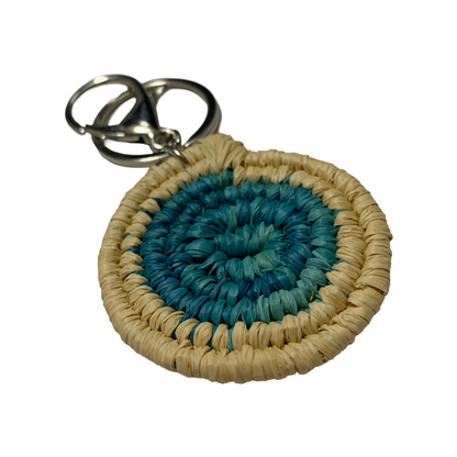 KATIJAH NOWLAN | ‘Keyring #4- Bright Blue / Natural’ | Woven Raffia