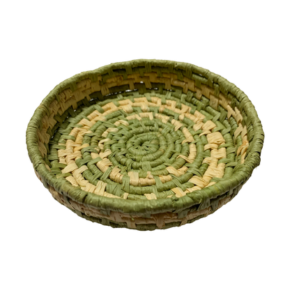 KATIJAH NOWLAN | ‘Waibene’ Woven Bowl | 2025 | Green / Natural | Woven Raffia |  4.5cm H x 17cm W