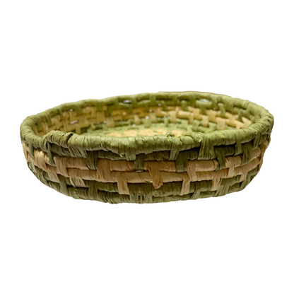 KATIJAH NOWLAN | ‘Waibene’ Woven Bowl | 2025 | Green / Natural | Woven Raffia |  4.5cm H x 17cm W