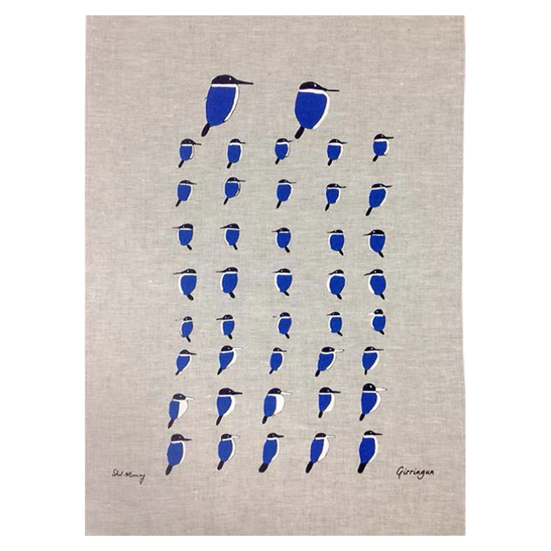 ETHEL MURRAY - Girringun Art Centre | 'Kingfisher' | Linen tea towel