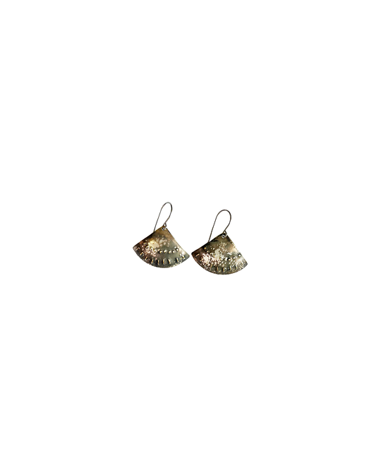 KATE HUNTER | ‘Fans’ | Earrings | 925 Sterling silver / brass / patina