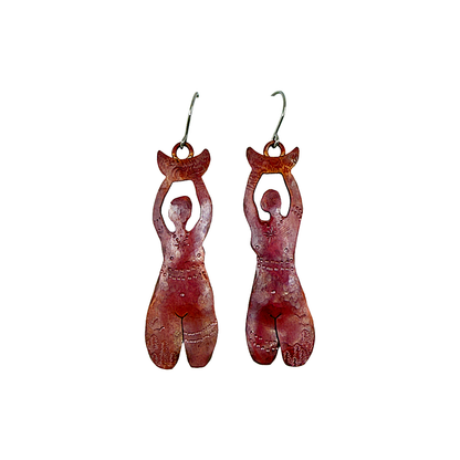 Kate Hunter | ‘Dancers’ | Earrings | Copper / stainless steel / heat red