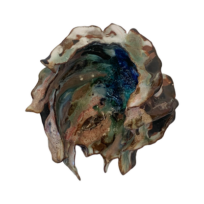 KIM NOLAN | 'Finned Coral #1a' | Mid-fire black clay, glaze, glass + sand