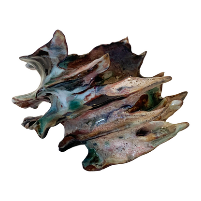 KIM NOLAN | 'Finned Coral #1a' | Mid-fire black clay, glaze, glass + sand