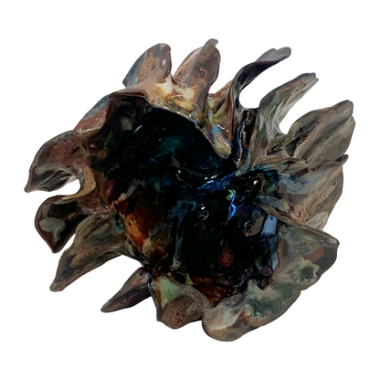 KIM NOLAN | 'Finned Coral #3a' | Mid-fire black clay, glaze, glass + sand
