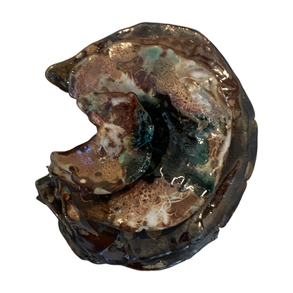 KIM NOLAN | 'Finned Coral #3a' | Mid-fire black clay, glaze, glass + sand