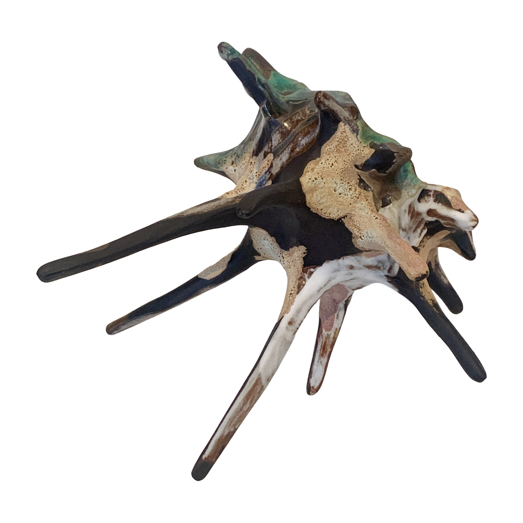 KIM NOLAN | 'Spikey Coral #4a' | Mid-fire black clay, glaze, glass + sand