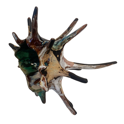 KIM NOLAN | 'Spikey Coral #4a' | Mid-fire black clay, glaze, glass + sand