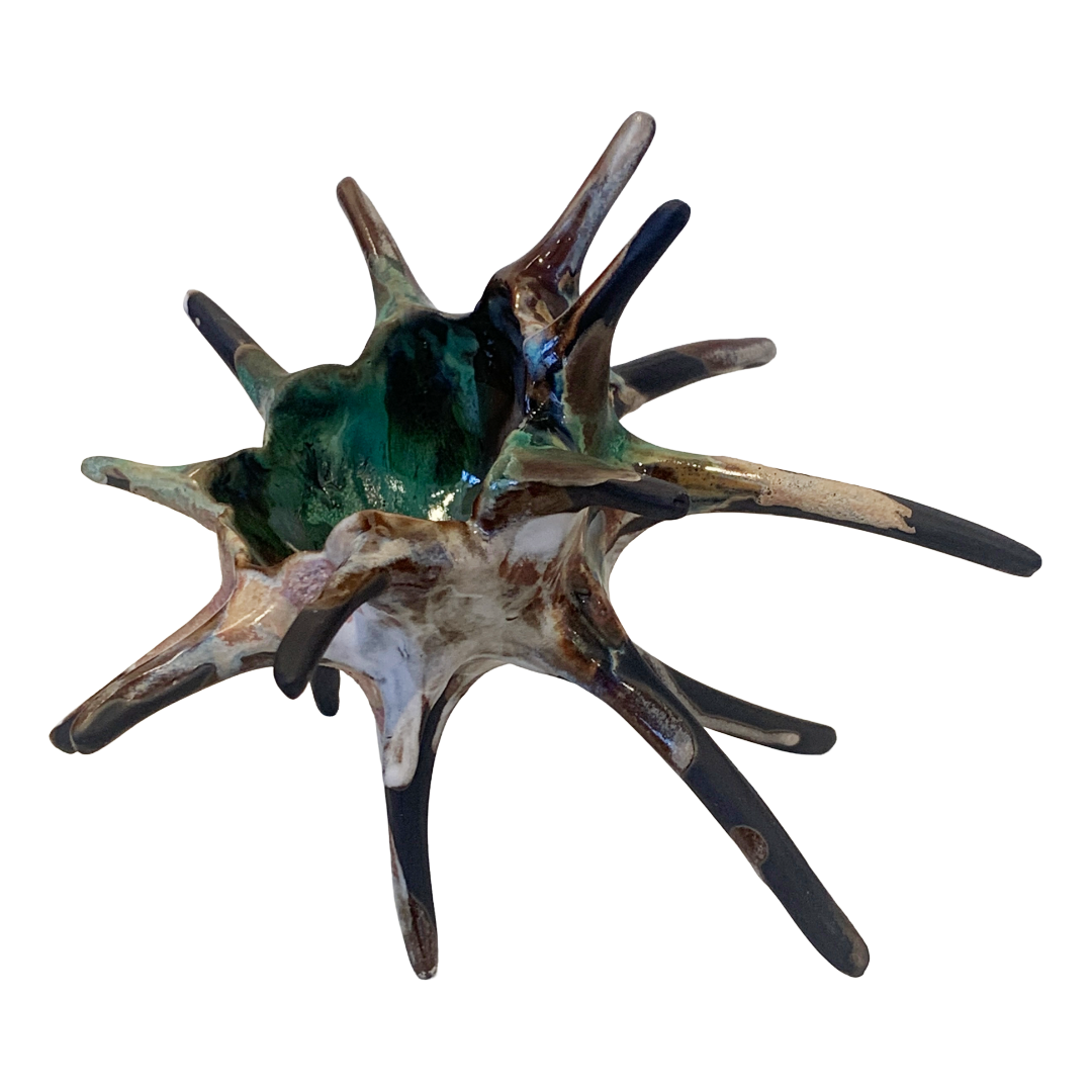 KIM NOLAN | 'Spikey Coral #6a' | Mid-fire black clay, glaze, glass + sand