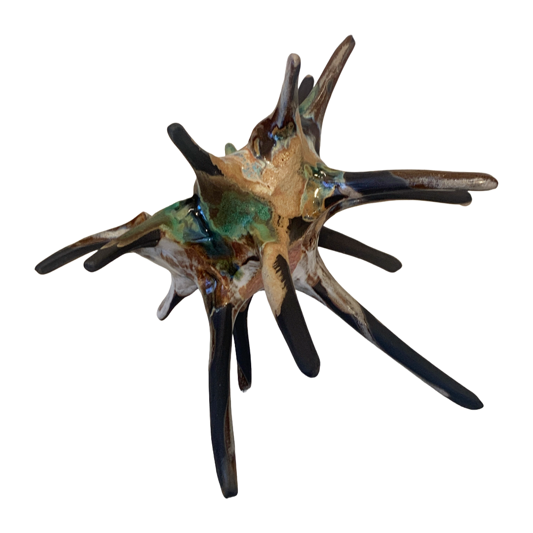 KIM NOLAN | 'Spikey Coral #6a' | Mid-fire black clay, glaze, glass + sand