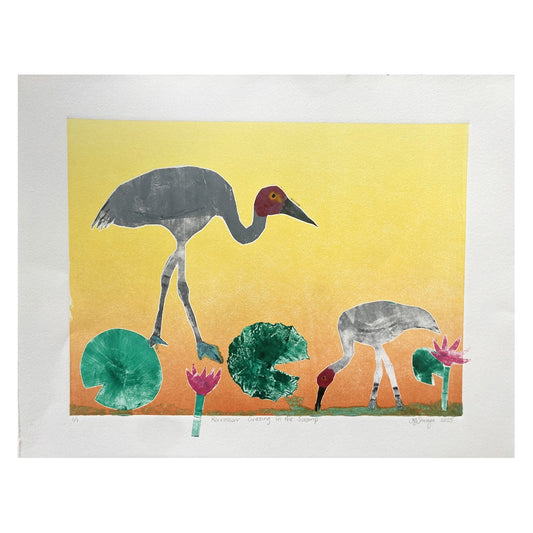 KASSANDRA SAVAGE | ‘Korrakorr Grazing in the Swamp’ | Monoprint
