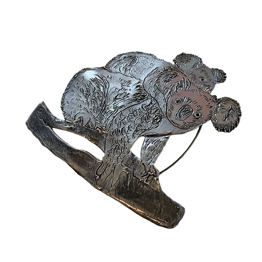 MELISSA STANNARD | ‘Koala Mum and Bub – Phascolartctos Cincereus’ | Sterling silver brooch with patina