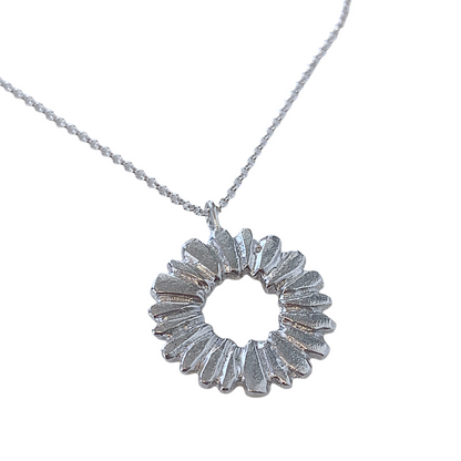 LAURA SCOTT STUDIO | ‘Sunburst Pendant & Chain’ | Sandcast 925 Sterling Silver