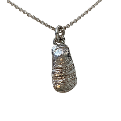 LAURA SCOTT STUDIO | 'Sundial Paddle Pendant & Chain' | Sandcast 925 Sterling Silver