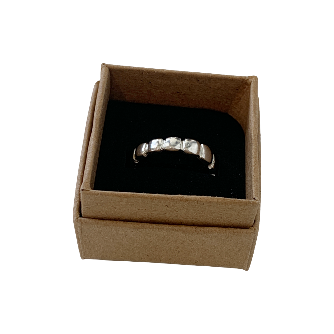 LAURA SCOTT STUDIO | 'Tidal Flow Band Ring' | Sandcast 925 Sterling Silver