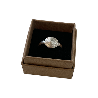 LAURA SCOTT STUDIO | 'Sundial Impression Round Ring' | 925 Sterling Silver | Size S
