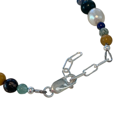 LAURA SCOTT STUDIO | Mixed Gemstone & Freshwater Pearl Bracelet #1 | 2026 | Mixed Gemstone beads + Freshwater Pearls | 925 Sterling Silver