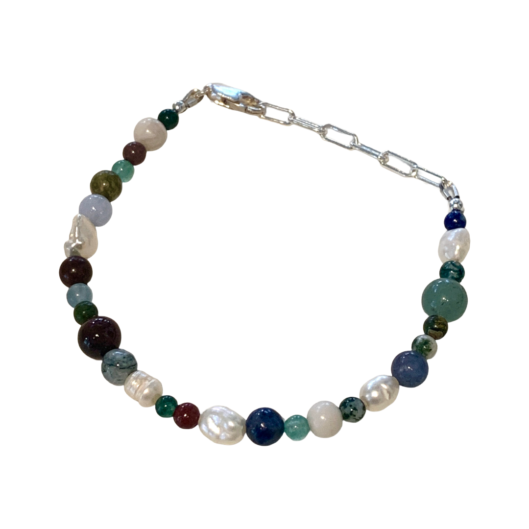 LAURA SCOTT STUDIO | Mixed Gemstone & Freshwater Pearl Bracelet #2 | 2026 | 925 Sterling Silver