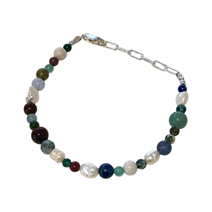 LAURA SCOTT STUDIO | Mixed Gemstone & Freshwater Pearl Bracelet #2 | 2026 | 925 Sterling Silver