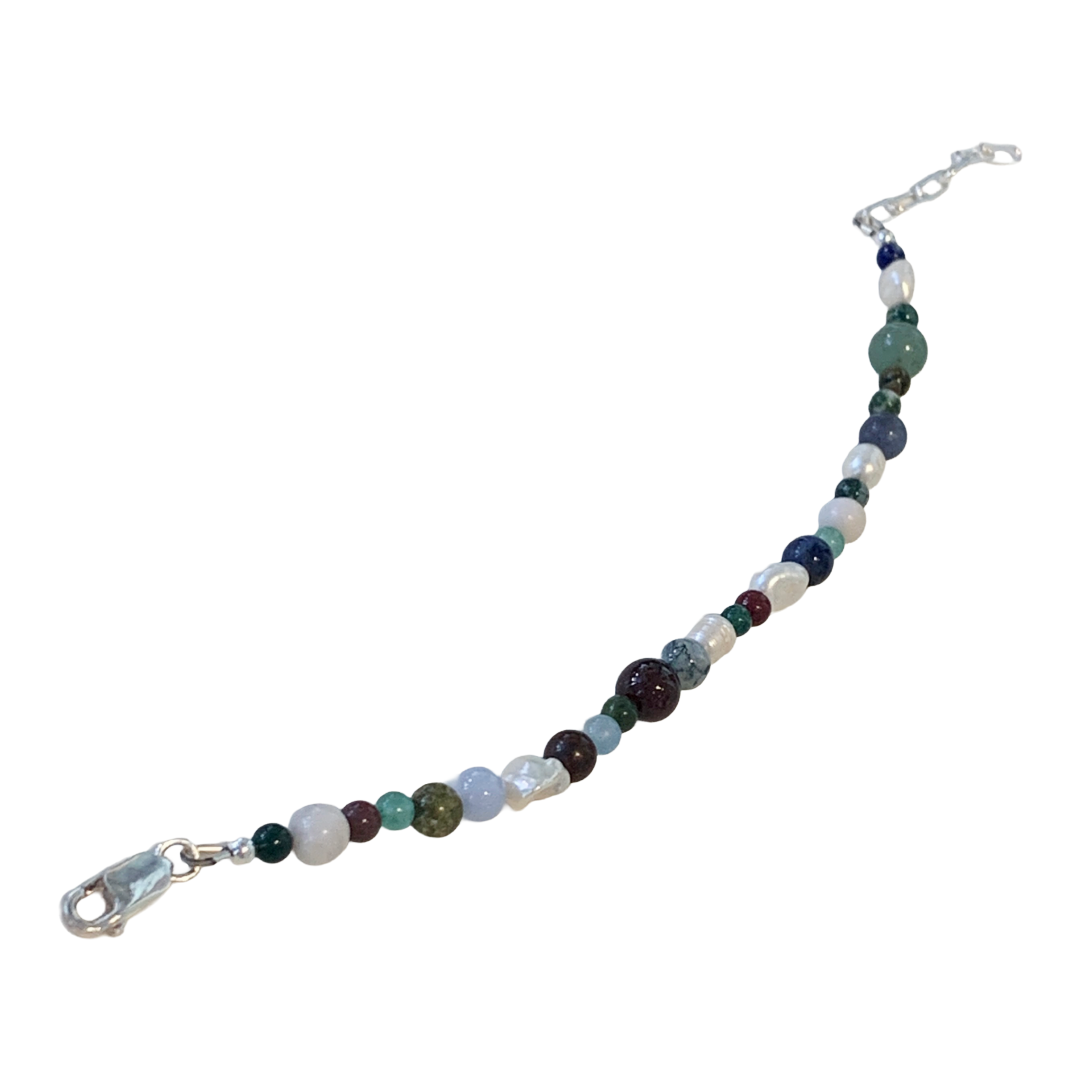 LAURA SCOTT STUDIO | Mixed Gemstone & Freshwater Pearl Bracelet #2 | 2026 | 925 Sterling Silver