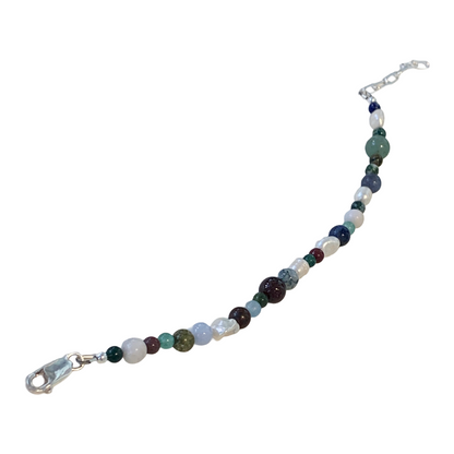LAURA SCOTT STUDIO | Mixed Gemstone & Freshwater Pearl Bracelet #2 | 2026 | 925 Sterling Silver