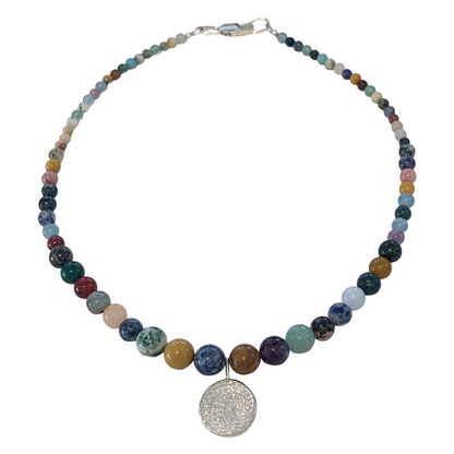 LAURA SCOTT STUDIO | Sandcast Abalone Pendant + Mixed Gemstone Beads | 2026 | 925 Sterling Silver