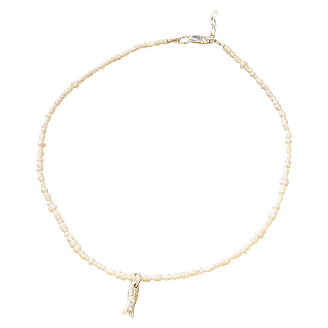 LAURA SCOTT STUDIO | Sandcast Reef Fish + Freshwater Pearls | 2026 | 925 Sterling Silver