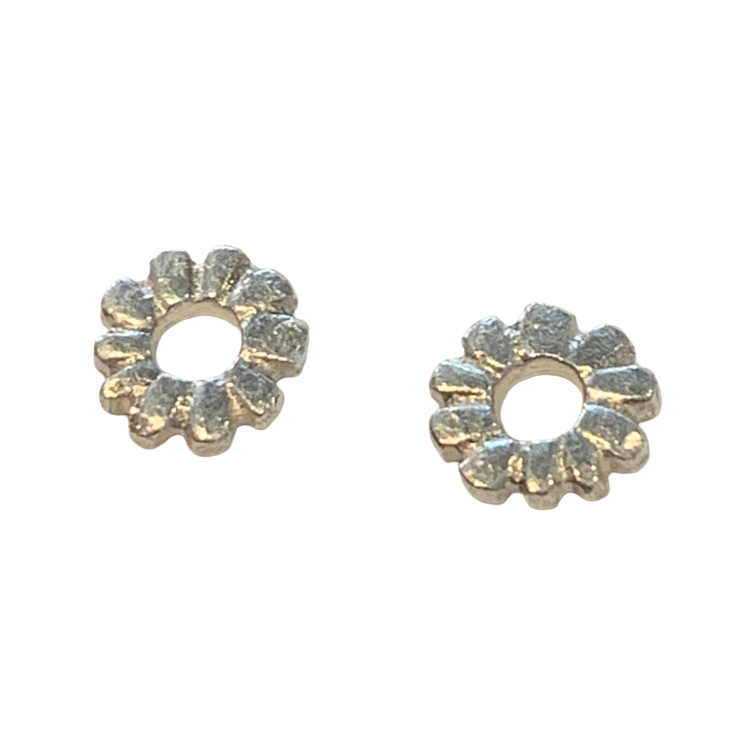 LAURA SCOTT STUDIO | Sunburst Sandcast Studs | 2026 | Sterling Silver