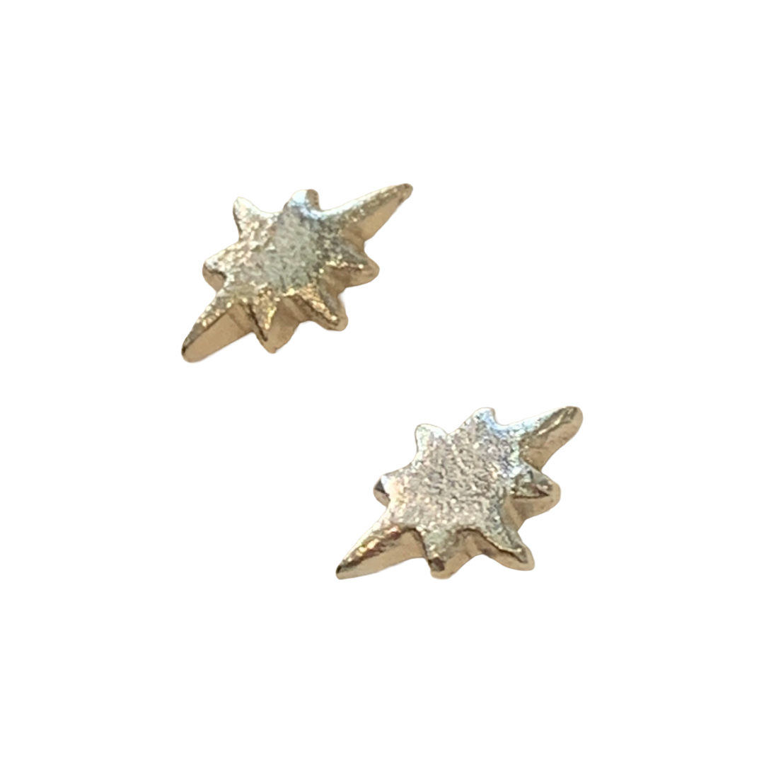 LAURA SCOTT STUDIO | Sandcast Wayfinder Star Studs | 2026 | Sterling Silver