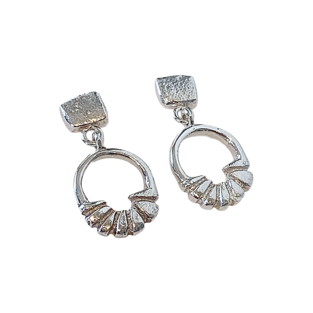 LAURA SCOTT STUDIO | Coastal Fan Dangles - Sandcast | 2026 | Sterling Silver