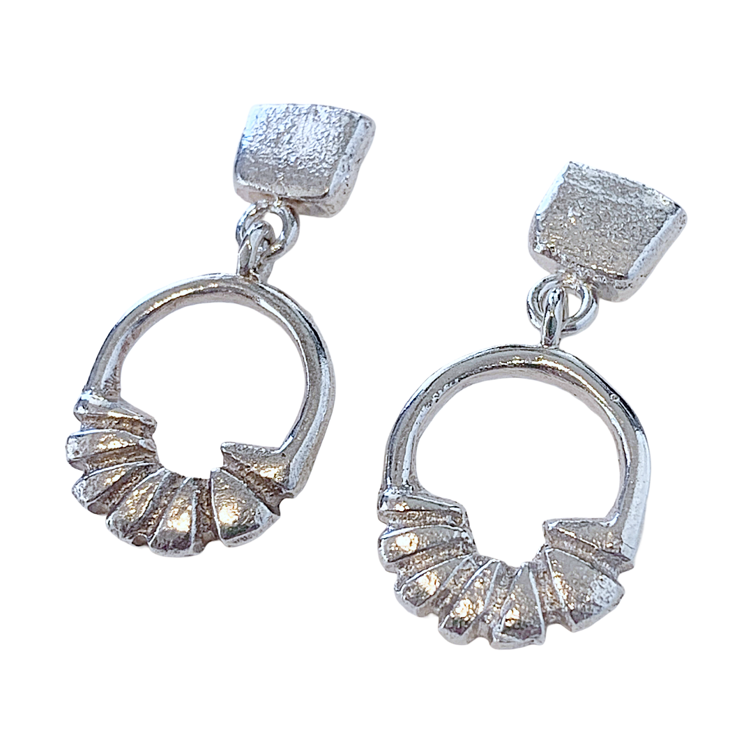 LAURA SCOTT STUDIO | Coastal Fan Dangles - Sandcast | 2026 | Sterling Silver
