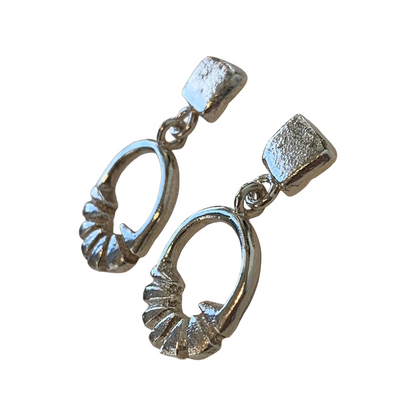 LAURA SCOTT STUDIO | Coastal Fan Dangles - Sandcast | 2026 | Sterling Silver