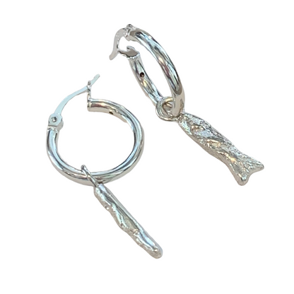 LAURA SCOTT STUDIO | Sandcast Reef Fish Huggie Hoops | 2026 | Sterling Silver
