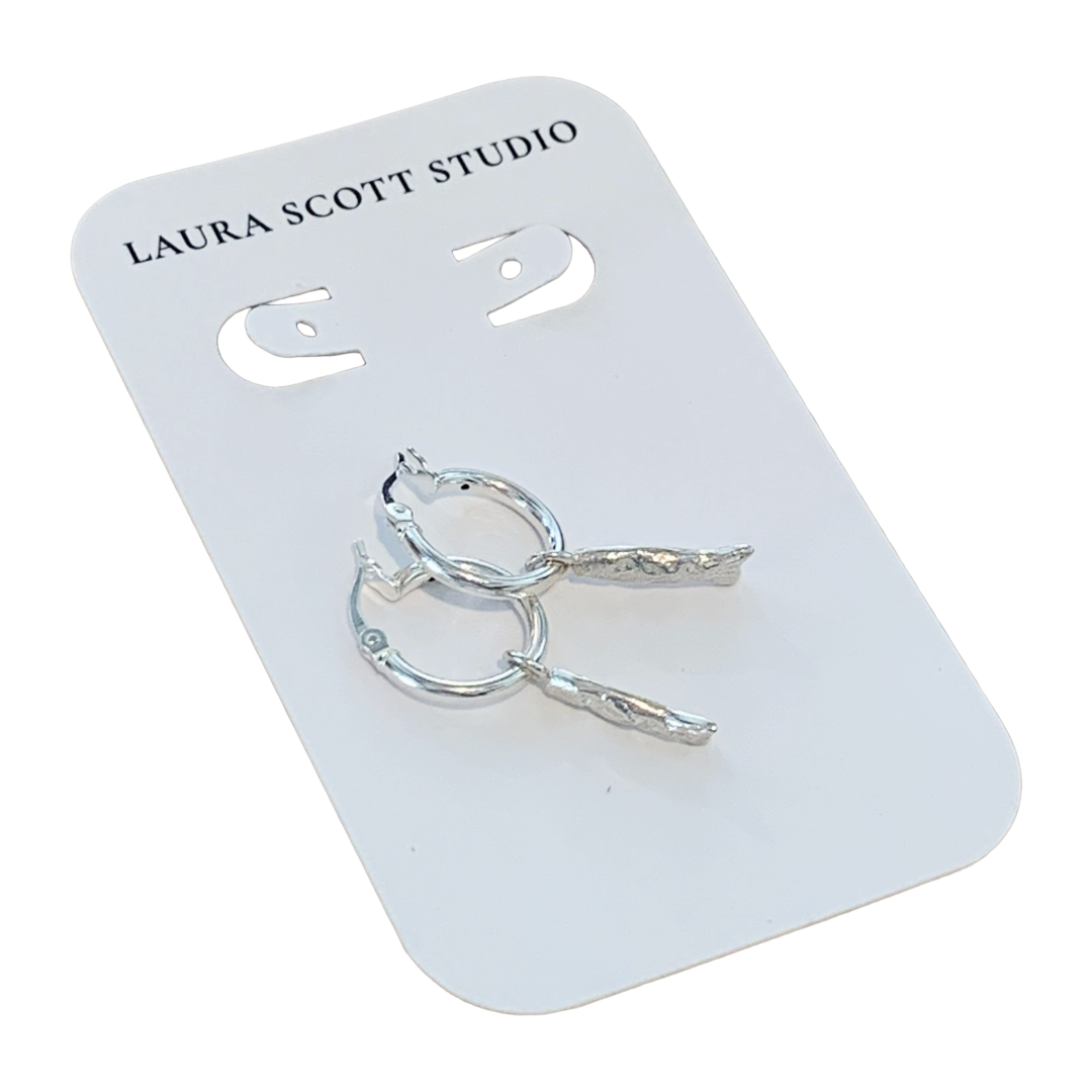 LAURA SCOTT STUDIO | Sandcast Reef Fish Huggie Hoops | 2026 | Sterling Silver