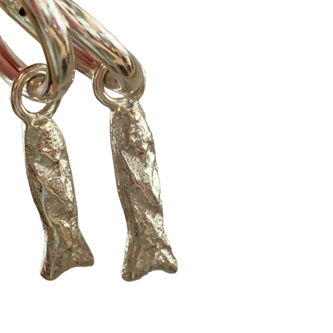 LAURA SCOTT STUDIO | Sandcast Reef Fish Huggie Hoops | 2026 | Sterling Silver