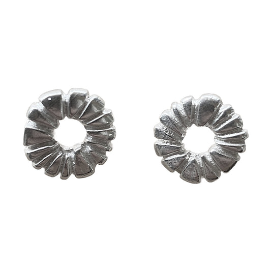 LAURA SCOTT HANDMADE JEWELLERY | ‘Sandcast Sunburst Studs’ | 925 Sterling Silver