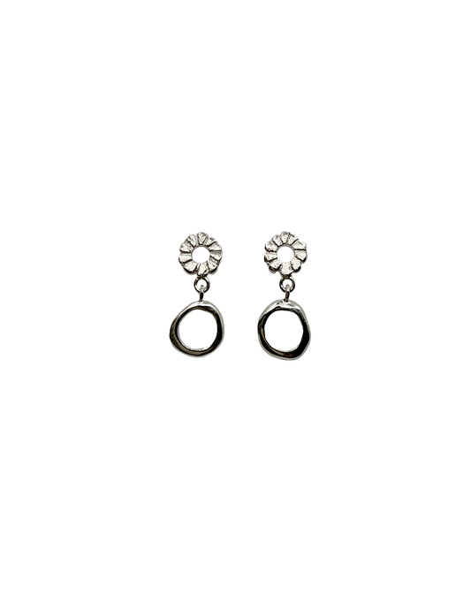 Laura Scott  LAURA SCOTT HANDMADE JEWELLERY | ‘Mini Sandcast Sunburst + Sandcast Organic Loop’