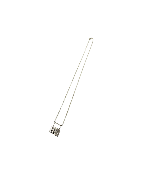 LAURA SCOTT HANDMADE JEWELLERY | ‘Tidal Flow Sandcast Rectangle’ | 925 Sterling Silver / 50cm Sterling Silver Chai