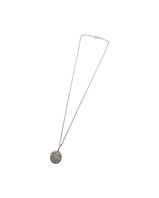 LAURA SCOTT HANDMADE JEWELLERY | ‘Round Cairns Beach Sand Textured Charm’ | 925 Sterling Silver