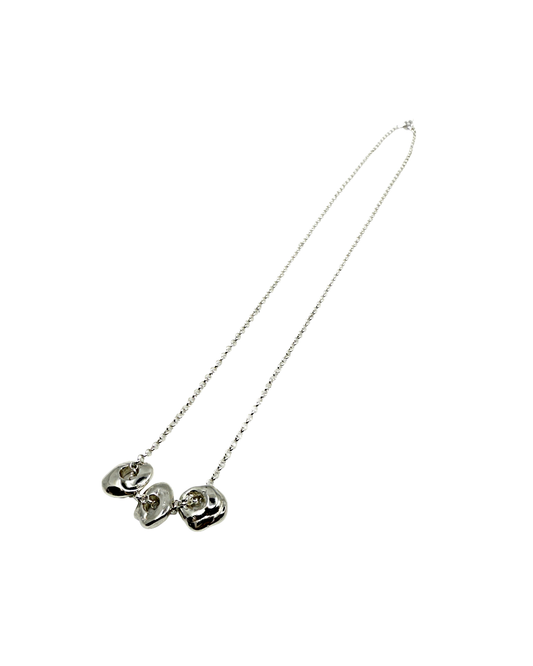 LAURA SCOTT HANDMADE JEWELLERY | ‘Pebble trio – Sandcast Organic Beads necklace' | 925 Sterling Silver