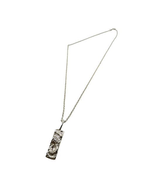 LAURA SCOTT HANDMADE JEWELLERY | ‘Rectangle Abalone Impression necklace (sandcast)’ | 925 Sterling Silver