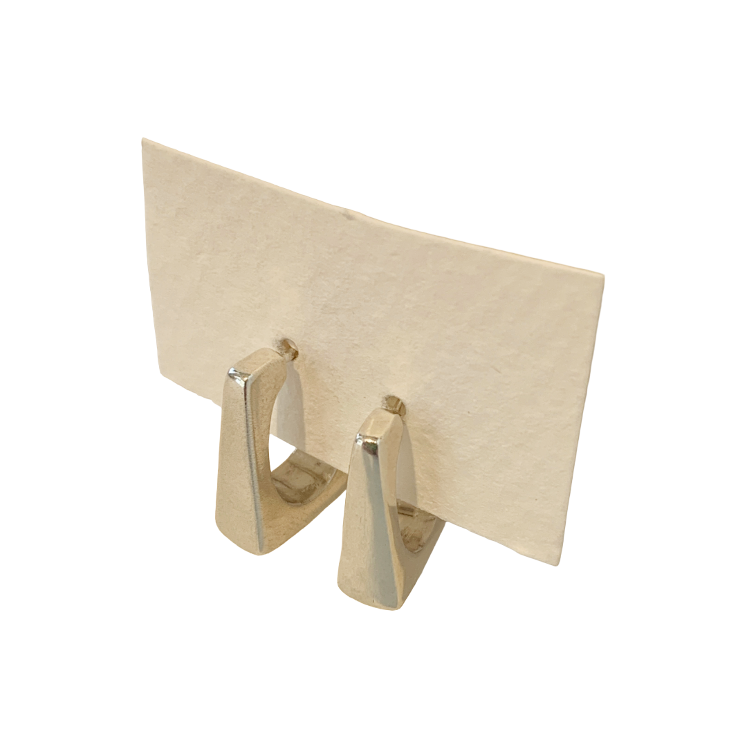 LAURA SCOTT STUDIO | ‘Elemental Hoops - Square’ | Sandcast 925 sterling silver