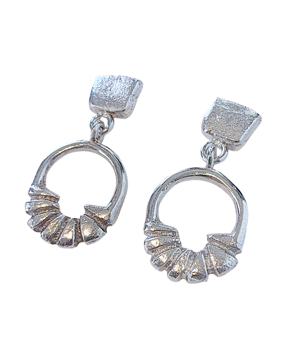 LAURA SCOTT STUDIO | ‘Coastal Fan Dangles’ | Sandcast 925 Sterling Silver