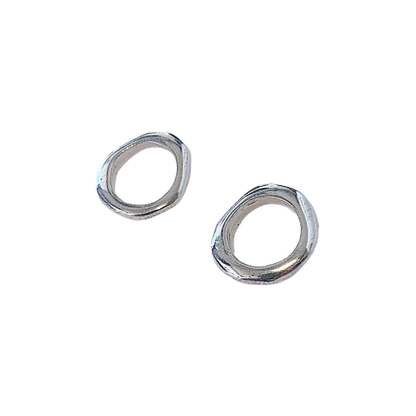 LAURA SCOTT STUDIO | ‘Organic Loop Studs’ | Sandcast 925 Sterling Silver